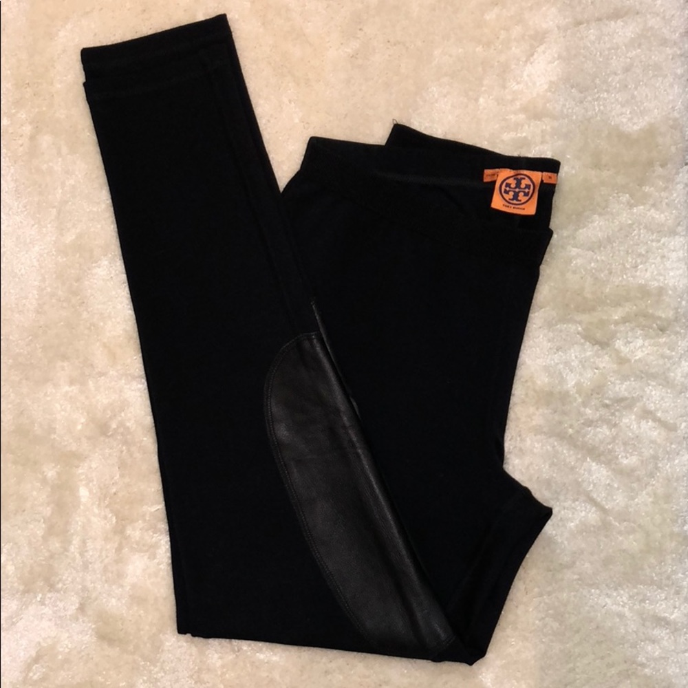 NWOT Tory Burch Leather Inset Leggings (M)